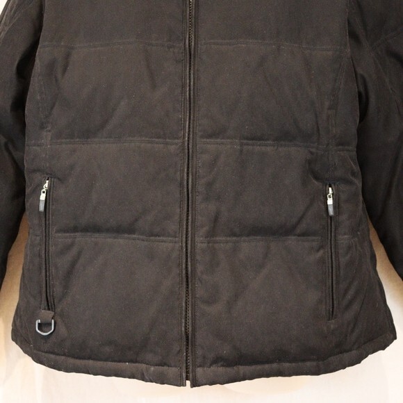 Esprit Black Down Filled Coat Warm Winter Coat Faux Fur Collar Removable Collar - Picture 3 of 12